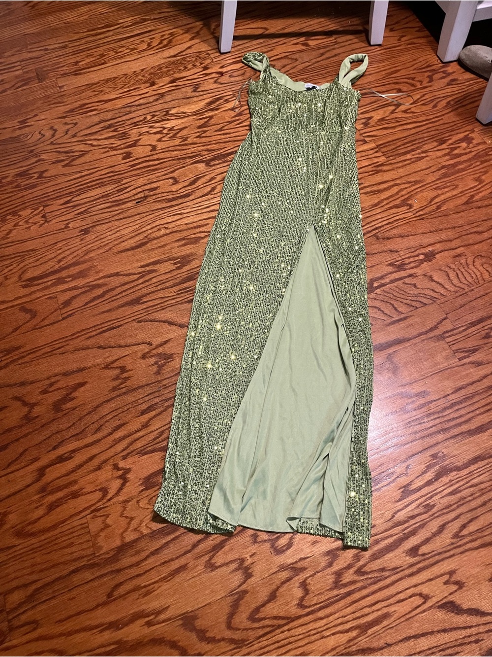 Fashion Nova Olive Green Sequin Maxi Dress - Picture 3 of 7